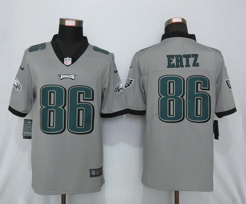 Men Nike Philadelphia Eagles 86 Ertz 2019 Vapor Untouchable Gray Inverted Legend Limited Jersey